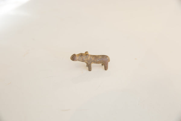 Vintage African Mini Bronze Hippo // ONH Item ab01691 Image 1