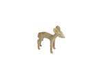 Vintage African Ewe Impala gold weight figurine with aged greenish-brown patina, 1x2.5x2 inches.