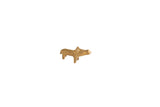 Vintage African brass mini hippo figurine with a warm, naturally aged patina.