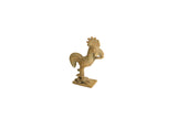 Vintage African bronze sculpture of a rooster eating a snake with a weathered patina.
