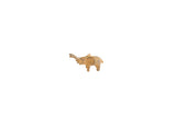 Vintage African mini elephant figurine with a weathered, rustic brown patina.