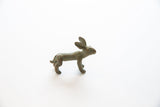 African rabbit gold weight with aged bronze and green patina.