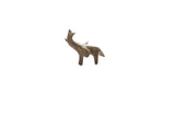 Vintage African mini elephant figurine with a raised trunk and aged patina.