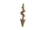 Vintage African snake pendant, dark brown with textured, wavy body.