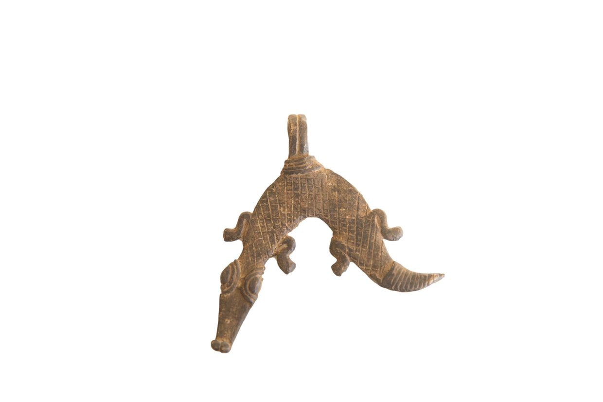 Vintage African Crocodile Pendant // ONH Item ab01718