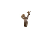 Vintage African bronze rooster ring with a rustic patina and stylized form.