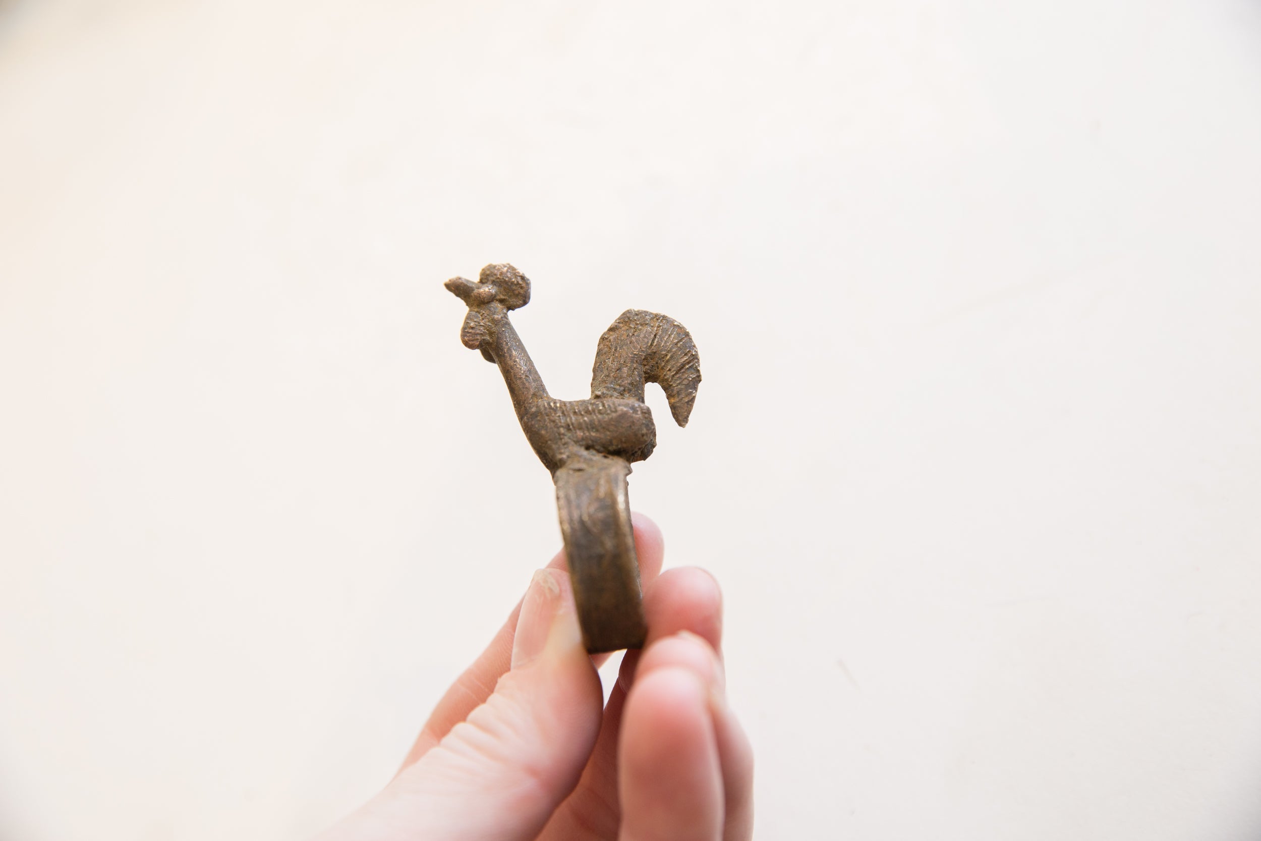 Vintage African Bronze Ring Rooster // ONH Item ab01752 Image 1