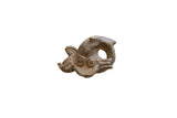 Vintage African bronze fish collectible with a stylized shape and dark, aged patina.