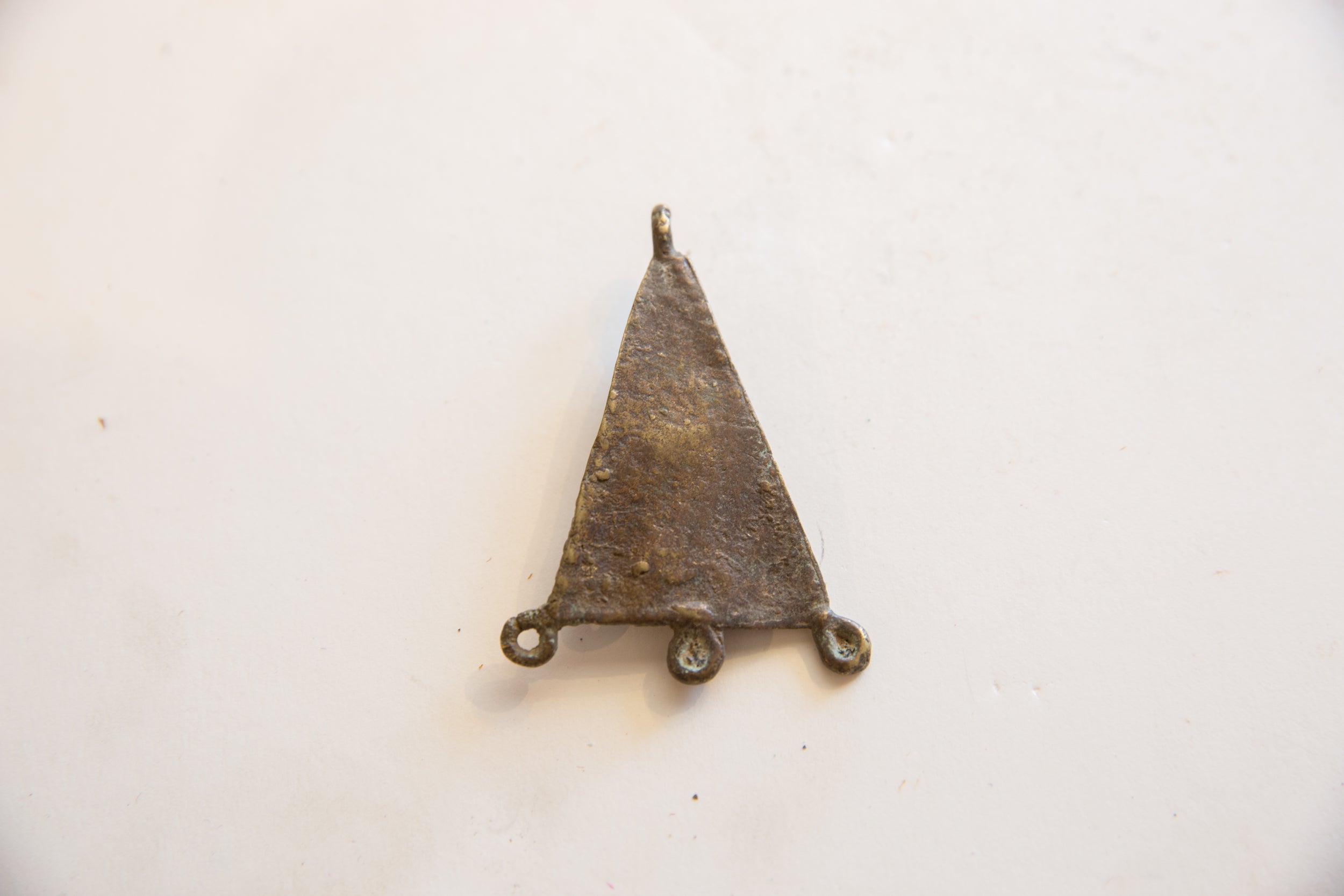 Vintage African Bronze Fertility and Snake Pendant // ONH Item ab01754 Image 1