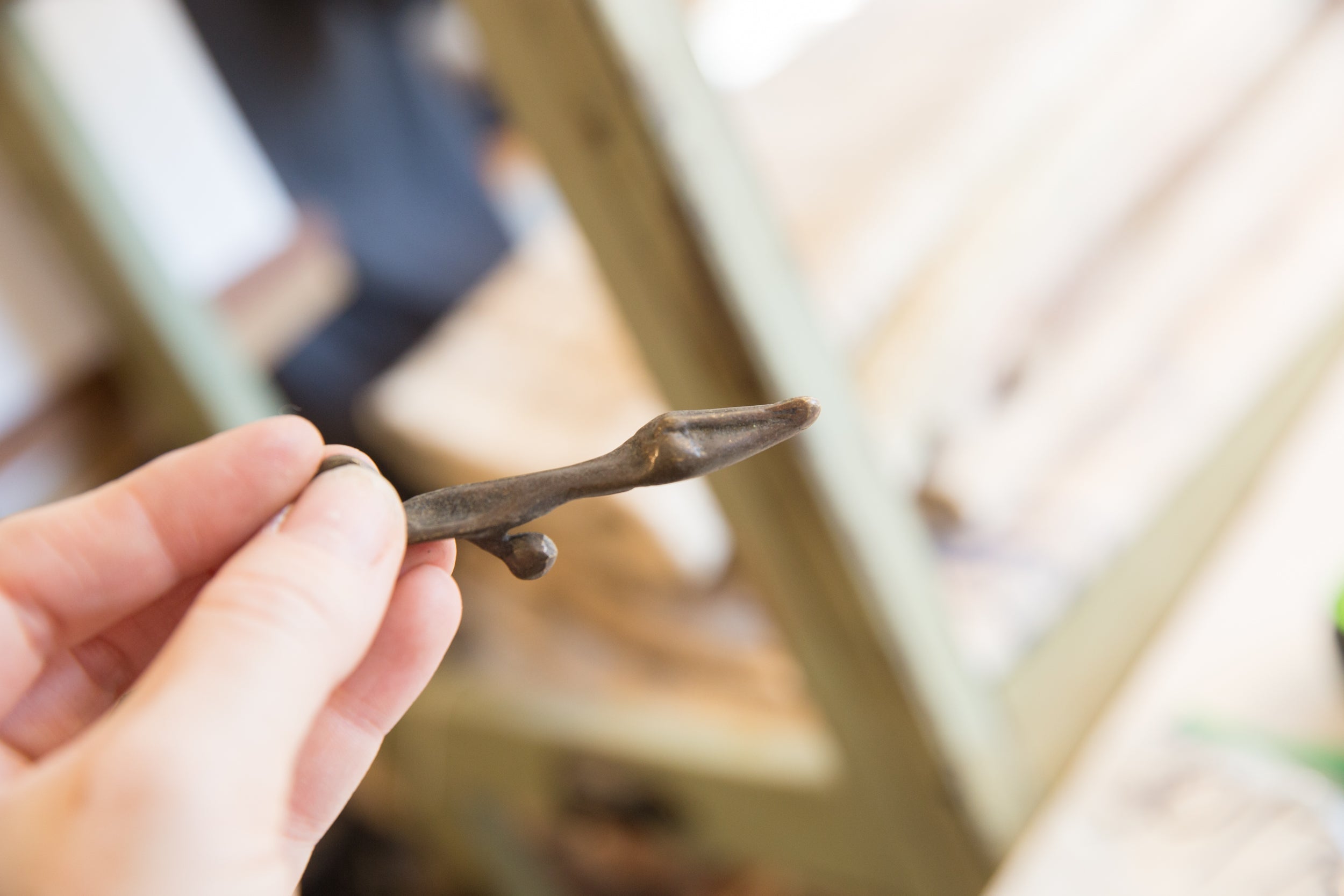 Vintage African Bronze Abstract Lizard Handmade Pendant // ONH Item ab01759 Image 1