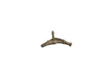 Vintage African bronze fish pendant with a stylized shape and aged, textured patina.