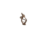 Vintage African bronze man thinking pendant shown in profile, with a dark, aged patina.