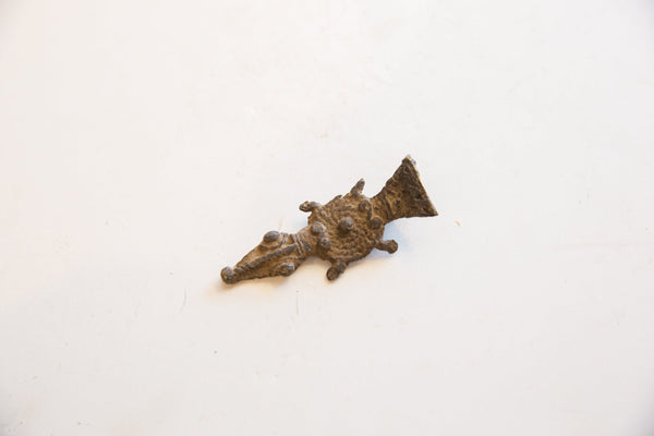 Vintage African Bronze Crocodile Pendant // ONH Item ab01766 Image 1