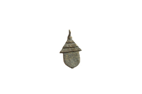 Vintage African Bronze Hut Brick Design Pendant // ONH Item ab01771
