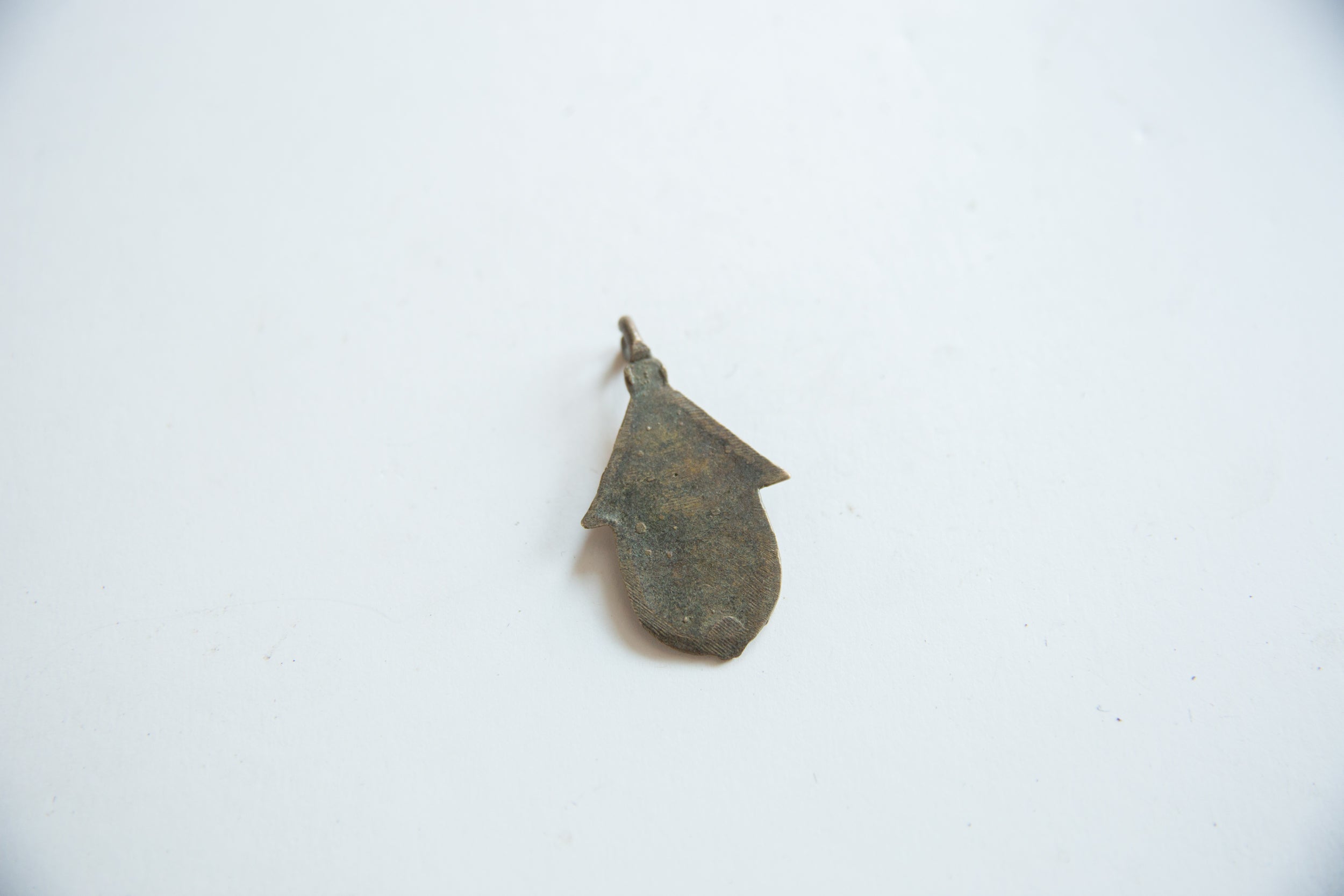 Vintage African Bronze Hut Brick Design Pendant // ONH Item ab01771 Image 1