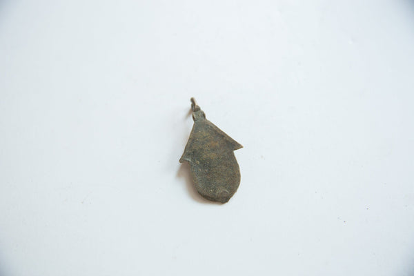 Vintage African Bronze Hut Brick Design Pendant // ONH Item ab01771 Image 1