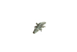 Vintage African bronze crocodile pendant with a detailed open mesh body and aged patina.