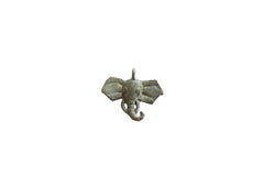 Vintage African Bronze Oxidized Elephant Head Pendant // ONH Item ab01786