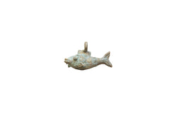Vintage African Bronze Fish Pendant // ONH Item ab01790