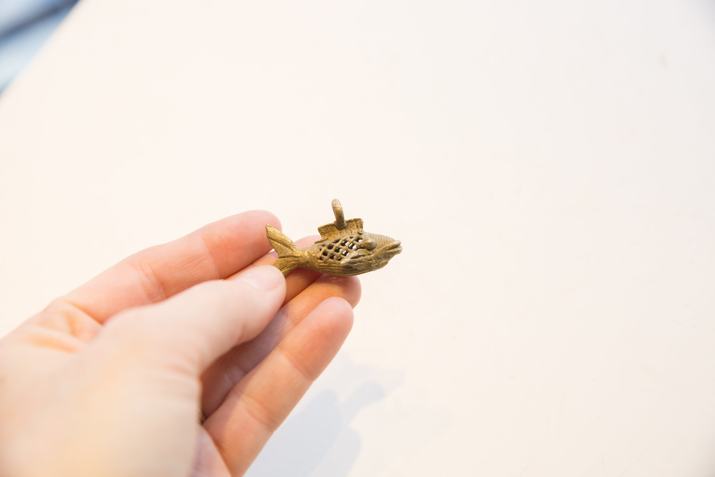 Vintage African Bronze Fish Pendant // ONH Item ab01795 Image 1