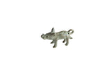 Vintage African bronze boar pendant with a rustic, textured patina and a looped tail.