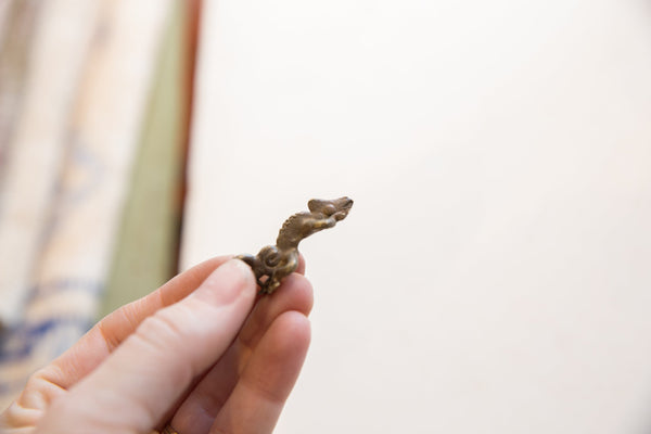 Vintage African Bronze Iguana Pendant // ONH Item ab01805 Image 1