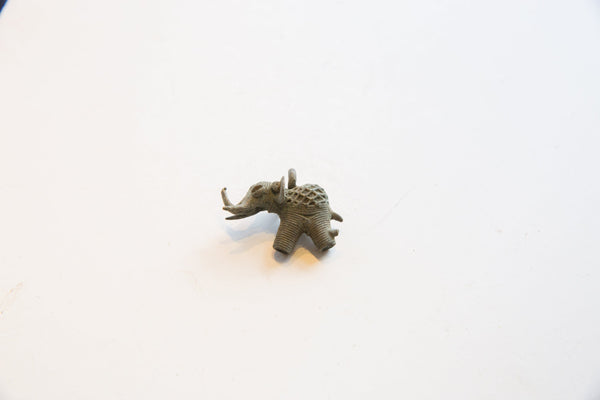 Vintage African Bronze Oxidized Elephant Pendant // ONH Item ab01807 Image 1