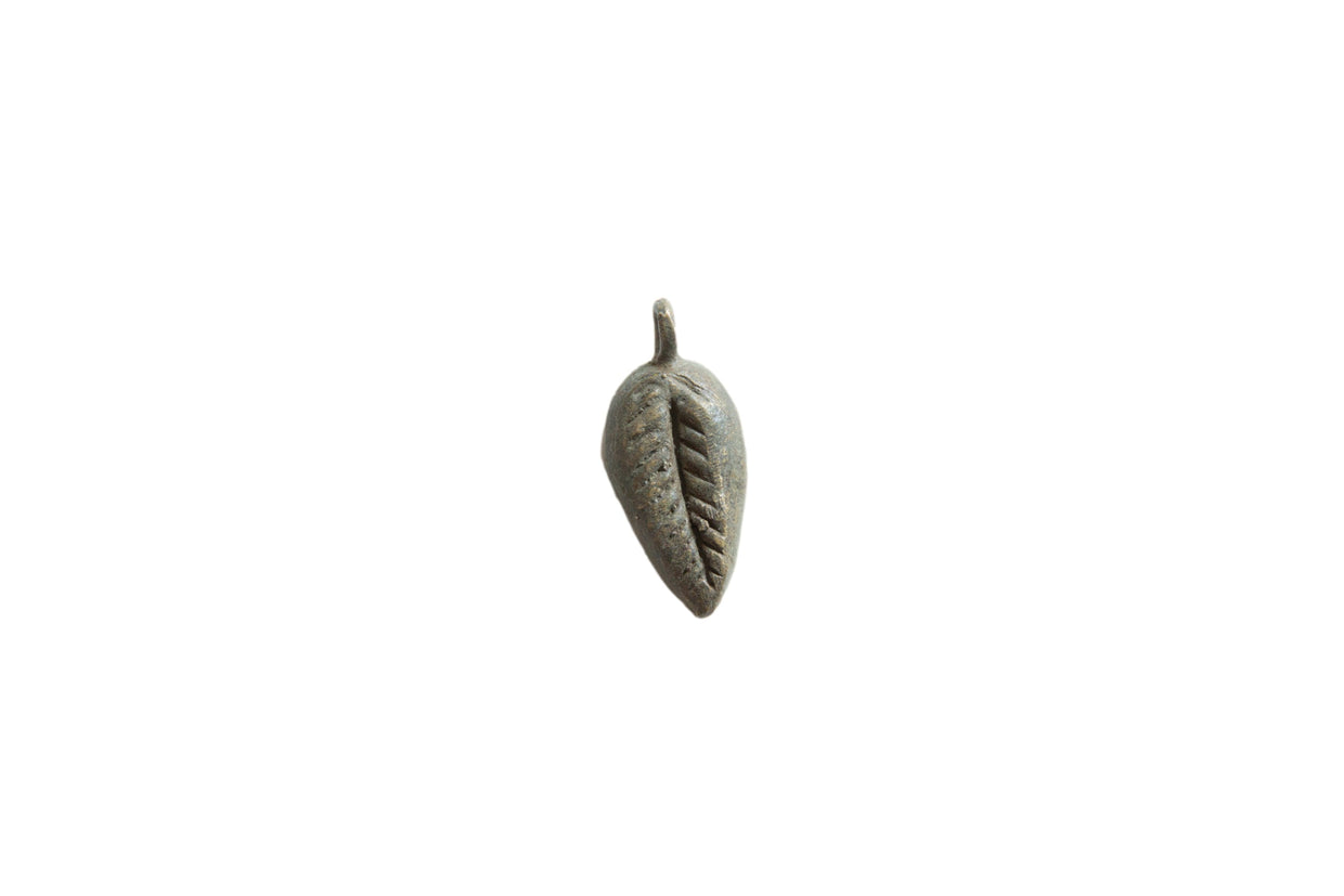 Vintage African Bronze Leaf Pendant // ONH Item ab01810