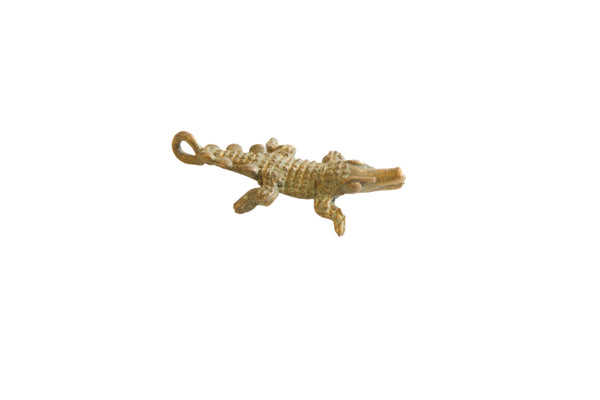 Vintage African Bronze Crocodile Pendant // ONH Item ab01813