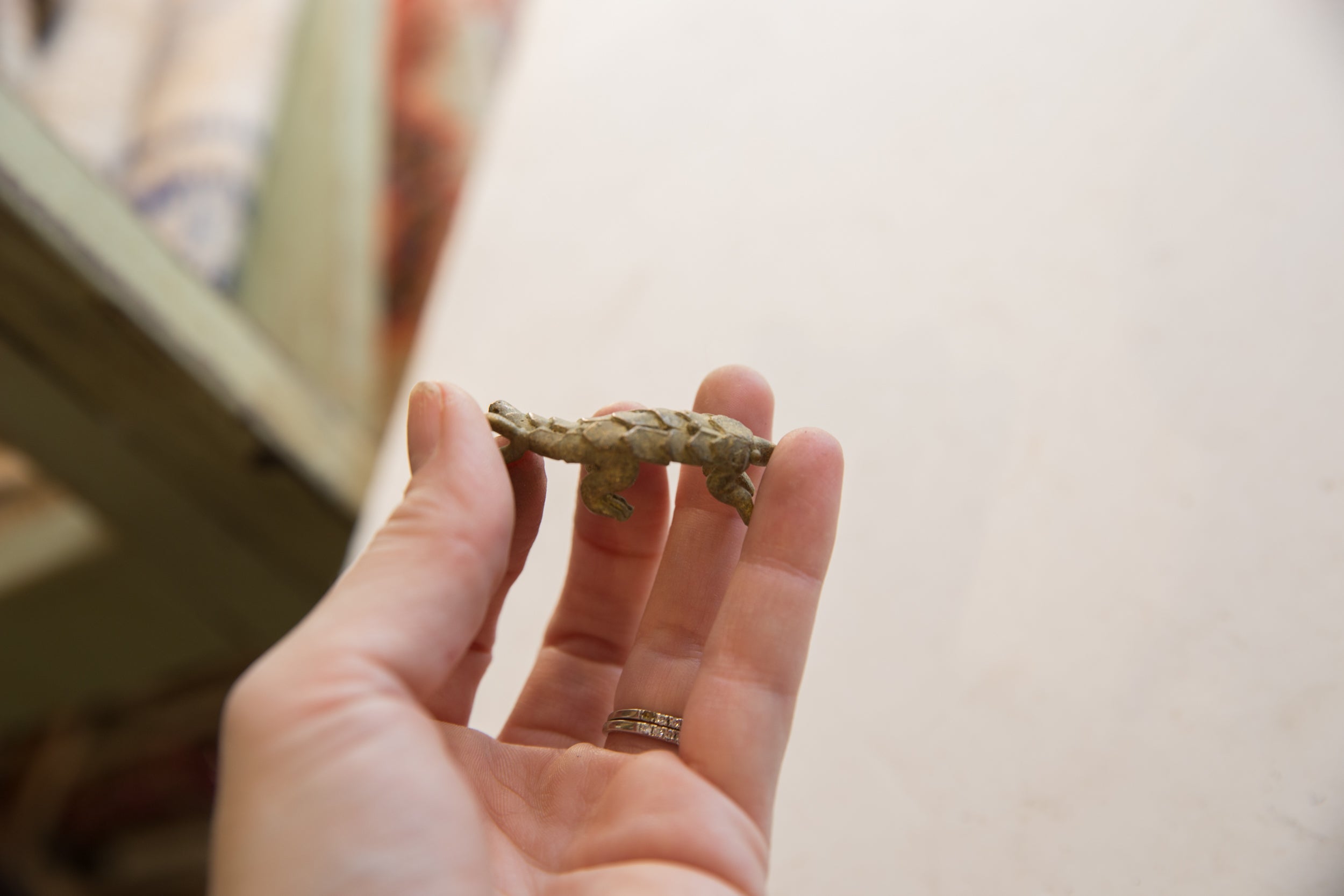 Vintage African Bronze Pangolin Pendant // ONH Item ab01814 Image 1