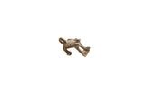 Vintage African bronze frog pendant with a textured, aged patina and splayed webbed feet.