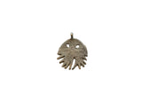 Vintage African bronze jellyfish pendant with a rustic, textured surface and hanging loop.