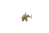 Vintage African elephant pendant cast in bronze with textured details and a time-worn patina.