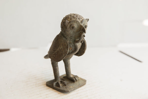Vintage African Owl with Worm Sculpture // ONH Item ab01867 Image 1