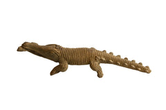 Vintage African Crocodile with Fish Sculpture // ONH Item ab01881