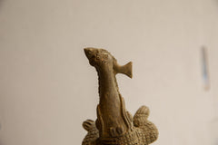 Vintage African Crocodile with Fish Sculpture // ONH Item ab01881 Image 2