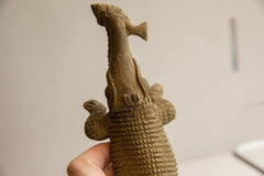 Vintage African Crocodile with Fish Sculpture // ONH Item ab01881 Image 3