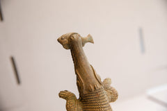 Vintage African Crocodile with Fish Sculpture // ONH Item ab01883 Image 2