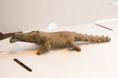 Vintage African Crocodile with Fish Sculpture // ONH Item ab01884 Image 1