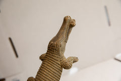 Vintage African Crocodile with Fish Sculpture // ONH Item ab01885 Image 3