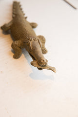 Vintage African Crocodile with Fish Sculpture // ONH Item ab01885 Image 7