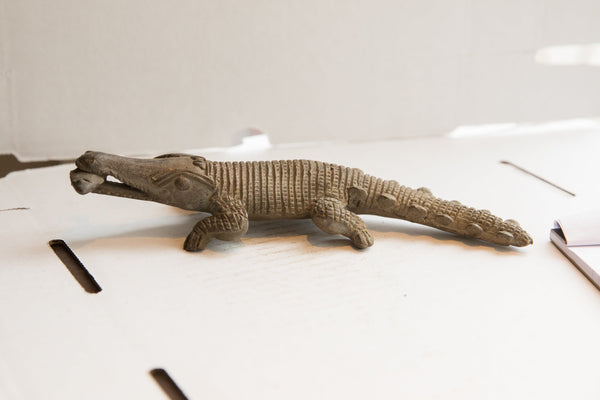 Vintage African Crocodile with Fish Sculpture // ONH Item ab01886 Image 1
