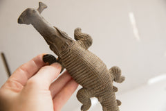 Vintage African Crocodile with Fish Sculpture // ONH Item ab01886 Image 3