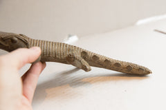 Vintage African Crocodile with Fish Sculpture // ONH Item ab01886 Image 5