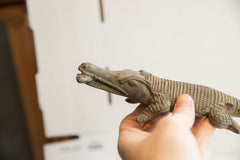 Vintage African Crocodile with Fish Sculpture // ONH Item ab01888 Image 5