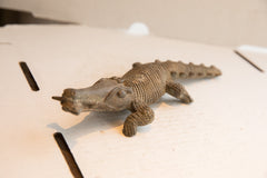 Vintage African Crocodile with Fish Sculpture // ONH Item ab01889 Image 8