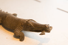 Vintage African Crocodile with Fish Sculpture // ONH Item ab01890 Image 3