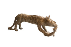 Vintage African Cheetah with Prey Sculpture // ONH Item ab01896
