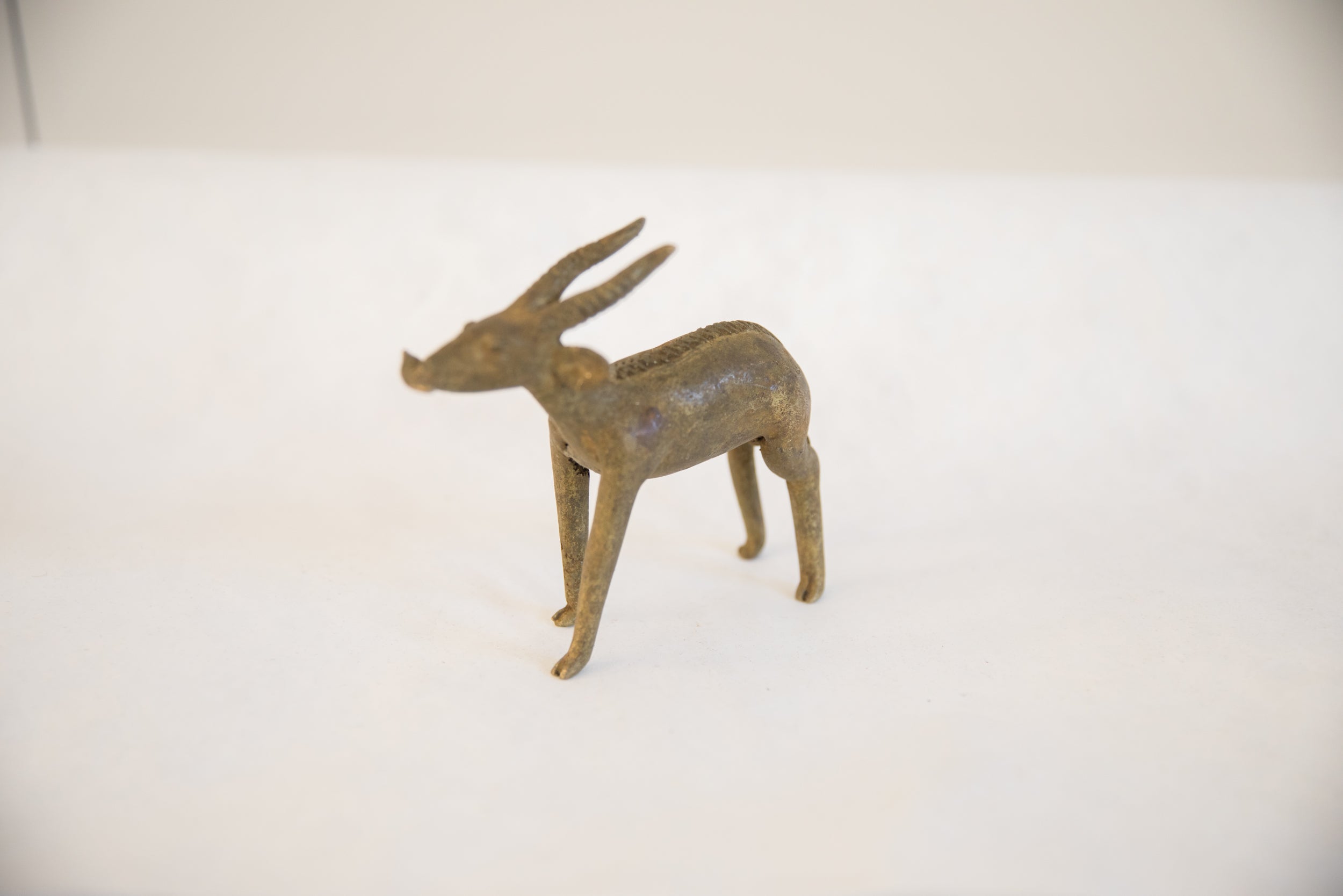 Vintage African Antelope with Leaf Sculpture // ONH Item ab01922 Image 1