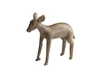 Handmade vintage African ewe sculpture with a rustic patina and textured braid along its back.